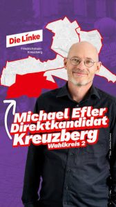 Wahlplakat Dr. Michael Efler, Die Linke
